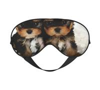 Máscaras para los ojos, máscara para dormir ajustable, cubierta para los ojos, cubierta para sombra para dormir, trabajo por turnos,Yorkshire Terrier Cachorros Perros Lindos Gemelos Yorkie
