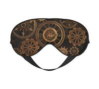 Máscaras para los ojos, máscara para dormir ajustable, cubierta para los ojos, cubierta para sombra para dormir, trabajo por turnos,Reloj Engranajes Bronce Siglo
