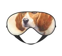 Máscaras para los ojos, máscara para dormir ajustable, cubierta para los ojos, cubierta para sombra para dormir, trabajo por turnos,Cabeza de Beagle acuarela