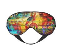 Máscaras para los ojos, máscara para dormir ajustable, cubierta para los ojos, cubierta para sombra para dormir, trabajo por turnos,Imprimir Nota Musical Colorido Madera