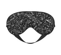 Máscaras para los ojos, máscara para dormir ajustable, cubierta para los ojos, cubierta para sombra para dormir, trabajo por turnos,Notas musicales negras
