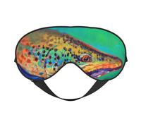 Máscaras para los ojos, máscara para dormir ajustable, cubierta para los ojos, cubierta para sombra para dormir, trabajo por turnos,Arte del azulejo de pesca con mosca de trucha marrón