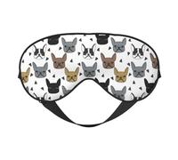 Máscaras para los ojos, máscara para dormir ajustable, cubierta para los ojos, cubierta para sombra para dormir, trabajo por turnos,Frenchie Lindo Bulldog Francés Raza De Perro Bulldog Francés