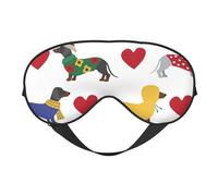 Máscaras para los ojos, máscara para dormir ajustable, cubierta para los ojos, cubierta para sombra para dormir, trabajo por turnos,Precioso perro salchicha