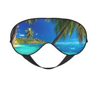 Máscaras para los ojos, máscara para dormir ajustable, cubierta para los ojos, cubierta para sombra para dormir, trabajo por turnos,Impresión de isla tropical