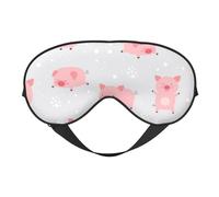 Máscaras para los ojos, máscara para dormir ajustable, cubierta para los ojos, cubierta para sombra para dormir, trabajo por turnos,Cerditos lindos alegres