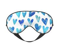 Máscaras para los ojos, máscara para dormir ajustable, cubierta para los ojos, cubierta para sombra para dormir, trabajo por turnos,Azul Corazón Elegante Romántico Único