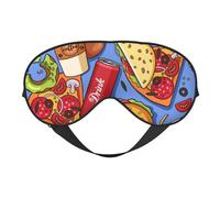 Máscaras para los ojos, máscara para dormir ajustable, cubierta para los ojos, cubierta para sombra para dormir, trabajo por turnos,comida pizza
