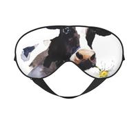 Máscaras para los ojos, máscara para dormir ajustable, cubierta para los ojos, cubierta para sombra para dormir, trabajo por turnos,Vaca con una flor de margarita