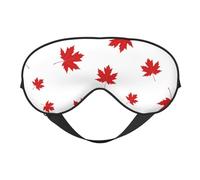 Máscaras para los ojos, máscara para dormir ajustable, cubierta para los ojos, cubierta para sombra para dormir, trabajo por turnos,Hoja de arce roja