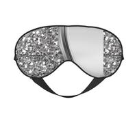 Máscaras para los ojos, máscara para dormir ajustable, cubierta para los ojos, cubierta para sombra para dormir, trabajo por turnos,Glamour plateado con purpurina sintética.