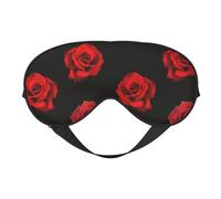 Máscaras para los ojos, máscara para dormir ajustable, cubierta para los ojos, cubierta para sombra para dormir, trabajo por turnos,Rosas rojas dispersas sobre negro