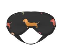 Máscaras para los ojos, máscara para dormir ajustable, cubierta para los ojos, cubierta para sombra para dormir, trabajo por turnos,Lindos perros salchicha