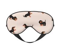 Máscaras para los ojos, máscara para dormir ajustable, cubierta para los ojos, cubierta para sombra para dormir, trabajo por turnos,Patrón de perro salchicha feliz de dibujos animados