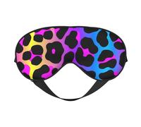 Máscaras para los ojos, máscara para dormir ajustable, cubierta para los ojos, cubierta para sombra para dormir, trabajo por turnos,Estampado de leopardo neón