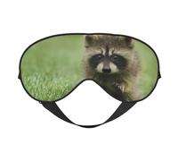 Máscaras para los ojos, máscara para dormir ajustable, cubierta para los ojos, cubierta para sombra para dormir, trabajo por turnos,Lindo mapache estampado a la moda.