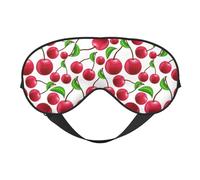 Máscaras para los ojos, máscara para dormir ajustable, cubierta para los ojos, cubierta para sombra para dormir, trabajo por turnos,Cerezas Rojas Impresas