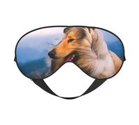 Máscaras para los ojos, máscara para dormir ajustable, cubierta para los ojos, cubierta para sombra para dormir, trabajo por turnos,Hermoso collie áspero