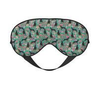 Máscaras para los ojos, máscara para dormir ajustable, cubierta para los ojos, cubierta para sombra para dormir, trabajo por turnos,Perro Doberman Florales Vintage