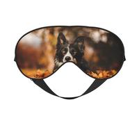 Máscaras para los ojos, máscara para dormir ajustable, cubierta para los ojos, cubierta para sombra para dormir, trabajo por turnos,Border Collie Bokeh Otoño Border Collie Negro