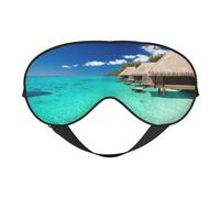 Máscaras para los ojos, máscara para dormir ajustable, cubierta para los ojos, cubierta para sombra para dormir, trabajo por turnos,Maldivas Mar Azul