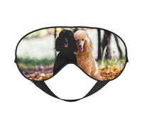 Máscaras para los ojos, máscara para dormir ajustable, cubierta para los ojos, cubierta para sombra para dormir, trabajo por turnos,Dos caniche real otoño