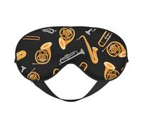 Máscaras para los ojos, máscara para dormir ajustable, cubierta para los ojos, cubierta para sombra para dormir, trabajo por turnos,Saxofón Trombón Música Negro