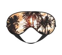 Máscaras para los ojos, máscara para dormir ajustable, cubierta para los ojos, cubierta para sombra para dormir, trabajo por turnos,Niebla caribeña de la orilla de las palmeras