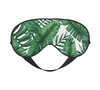 Máscaras para los ojos, máscara para dormir ajustable, cubierta para los ojos, cubierta para sombra para dormir, trabajo por turnos,Hojas verdes impresas.