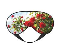 Máscaras para los ojos, máscara para dormir ajustable, cubierta para los ojos, cubierta para sombra para dormir, trabajo por turnos,Arbusto de rosas rojas estampado