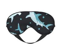 Máscaras para los ojos, máscara para dormir ajustable, cubierta para los ojos, cubierta para sombra para dormir, trabajo por turnos,Tiburón martillo acuarela