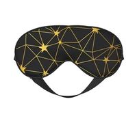 Máscaras para los ojos, máscara para dormir ajustable, cubierta para los ojos, cubierta para sombra para dormir, trabajo por turnos,Patrón sin fisuras de red de estrellas negras doradas
