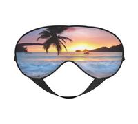 Máscaras para los ojos, máscara para dormir ajustable, cubierta para los ojos, cubierta para sombra para dormir, trabajo por turnos,Amanecer Tropical Palmera Isla