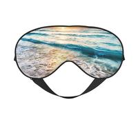 Máscaras para los ojos, máscara para dormir ajustable, cubierta para los ojos, cubierta para sombra para dormir, trabajo por turnos,Playa Atardecer Océano Olas Impreso