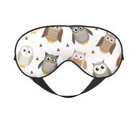 Máscaras para los ojos, máscara para dormir ajustable, cubierta para los ojos, cubierta para sombra para dormir, trabajo por turnos,Búhos lindos de la historieta