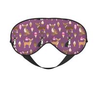 Máscaras para los ojos, máscara para dormir ajustable, cubierta para los ojos, cubierta para sombra para dormir, trabajo por turnos,Chihuahua Helado Verano Perro Raza Berenjena