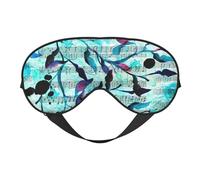 Máscaras para los ojos, máscara para dormir ajustable, cubierta para los ojos, cubierta para sombra para dormir, trabajo por turnos,Acuarela Música Ramas Hojas