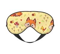 Máscaras para los ojos, máscara para dormir ajustable, cubierta para los ojos, cubierta para sombra para dormir, trabajo por turnos,Patrón de zorro y setas