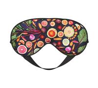 Máscaras para los ojos, máscara para dormir ajustable, cubierta para los ojos, cubierta para sombra para dormir, trabajo por turnos,Vegano Frutas Vivas Verduras Imprimir