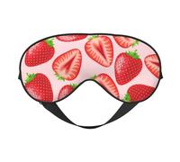 Máscaras para los ojos, máscara para dormir ajustable, cubierta para los ojos, cubierta para sombra para dormir, trabajo por turnos,Estampado de fresa rosa kawaii