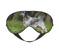 Máscaras para los ojos, máscara para dormir ajustable, cubierta para los ojos, cubierta para sombra para dormir, trabajo por turnos,Setter Inglés Césped Mascotas Perros Setter Inglés