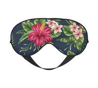 Máscaras para los ojos, máscara para dormir ajustable, cubierta para los ojos, cubierta para sombra para dormir, trabajo por turnos,Flores Tropicales Frangipani Hibisco