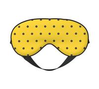 Máscaras para los ojos, máscara para dormir ajustable, cubierta para los ojos, cubierta para sombra para dormir, trabajo por turnos,Lunares Negros Sobre Fondo Amarillo