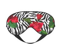 Máscaras para los ojos, máscara para dormir ajustable, cubierta para los ojos, cubierta para sombra para dormir, trabajo por turnos,Rojo Flor Animales Cebra