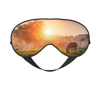Máscaras para los ojos, máscara para dormir ajustable, cubierta para los ojos, cubierta para sombra para dormir, trabajo por turnos,Caballo al atardecer