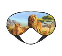Máscaras para los ojos, máscara para dormir ajustable, cubierta para los ojos, cubierta para sombra para dormir, trabajo por turnos,Impresión de la familia del león