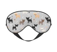 Máscaras para los ojos, máscara para dormir ajustable, cubierta para los ojos, cubierta para sombra para dormir, trabajo por turnos,Patas y huesos de chihuahua