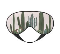 Máscaras para los ojos, máscara para dormir ajustable, cubierta para los ojos, cubierta para sombra para dormir, trabajo por turnos,Cactus Verde Acuarela