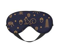 Máscaras para los ojos, máscara para dormir ajustable, cubierta para los ojos, cubierta para sombra para dormir, trabajo por turnos,Bosques De Invierno Y Ardillas Estilo De Línea Azul