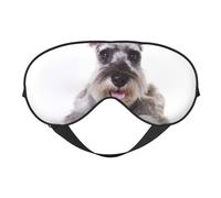 Máscaras para los ojos, máscara para dormir ajustable, cubierta para los ojos, cubierta para sombra para dormir, trabajo por turnos,Perro Schnauzer Lindo